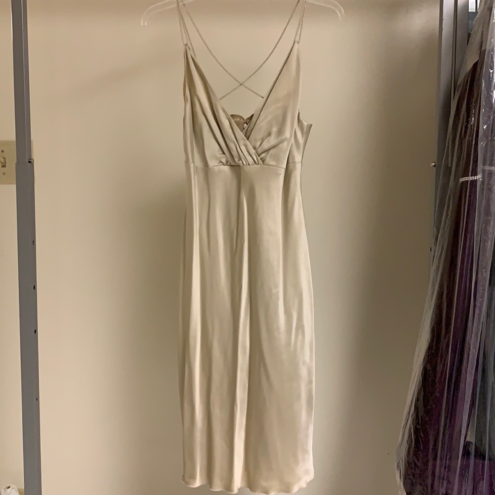 Etcetera Champagne Silk Slip Dress